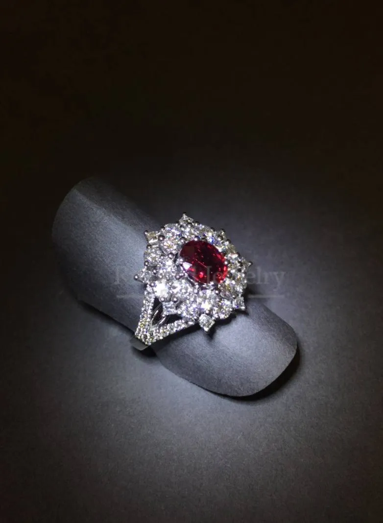 Elegant Ruby Diamond Ring