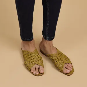 ELODIE 62 SANDAL - MUSTARD GREEN
