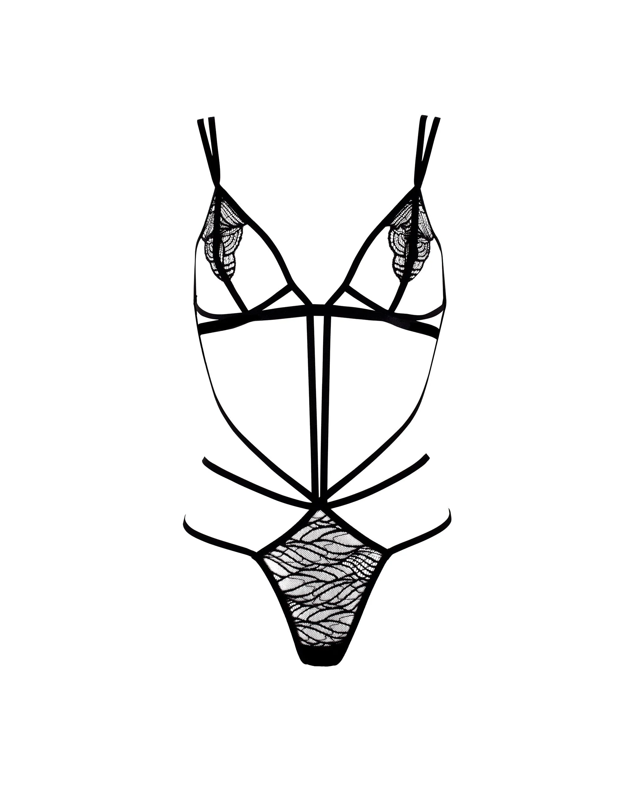 Emerson Strappy Bodysuit Black