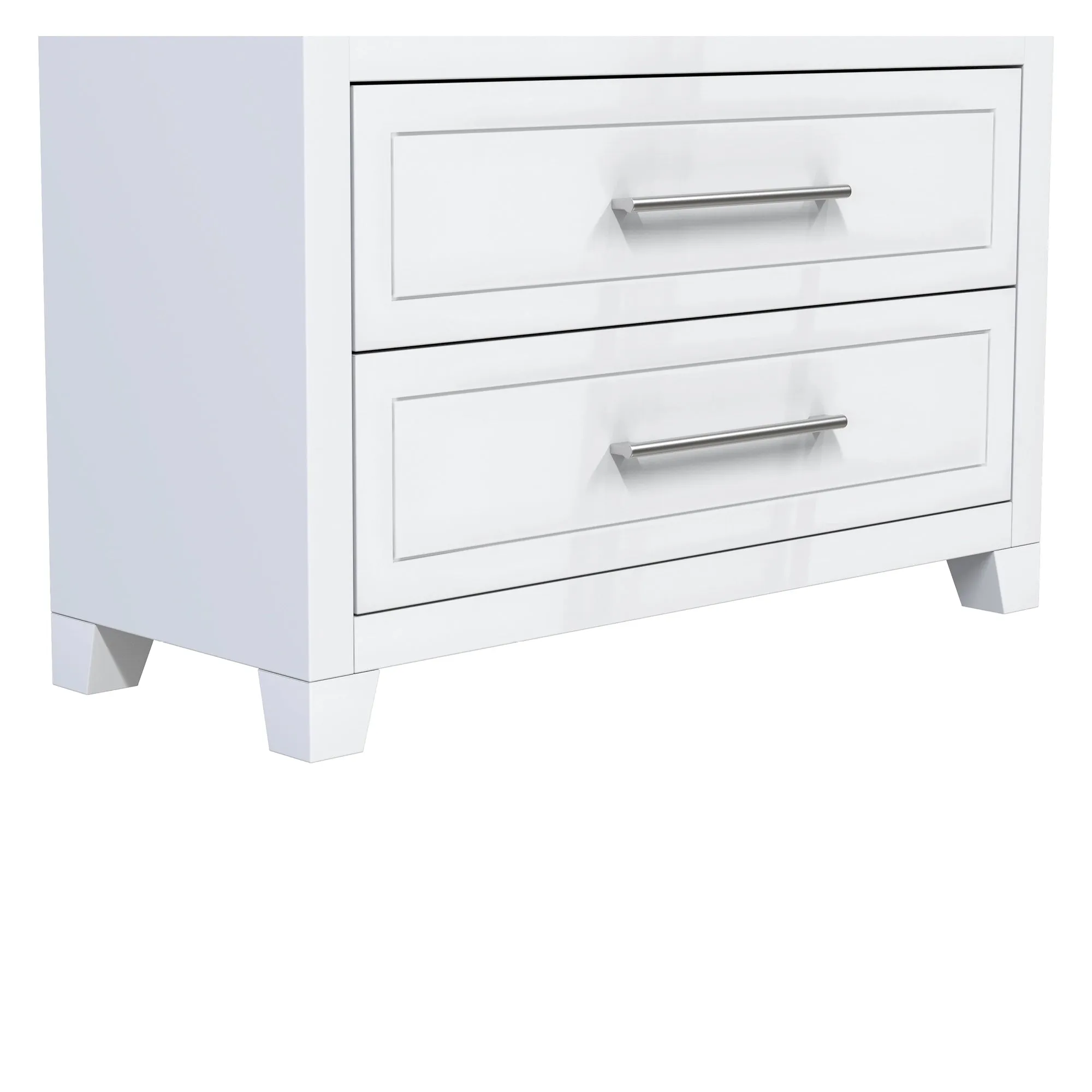emma armoire storage organizer - shelves with 2 drawers home decor, white