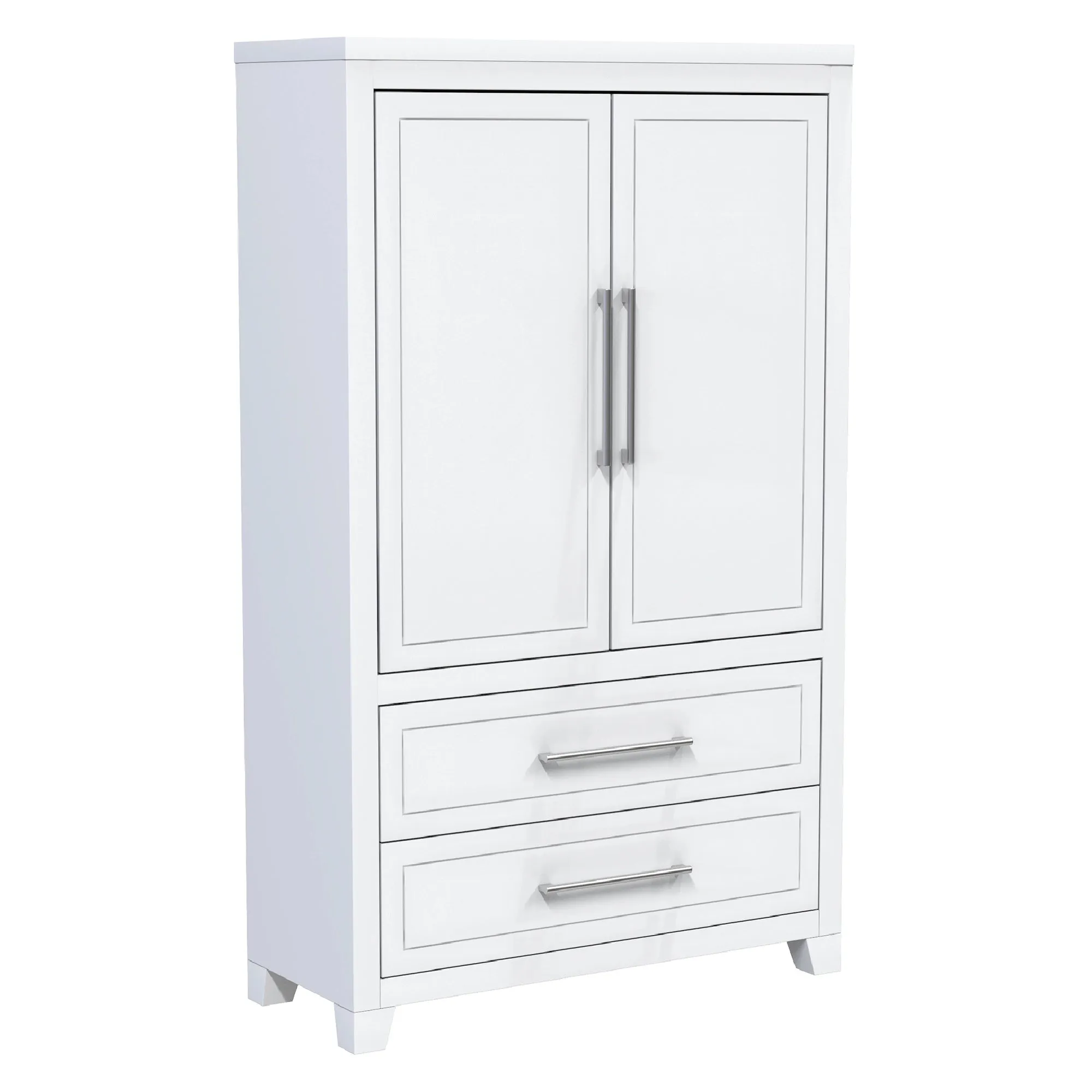 emma armoire storage organizer - shelves with 2 drawers home decor, white