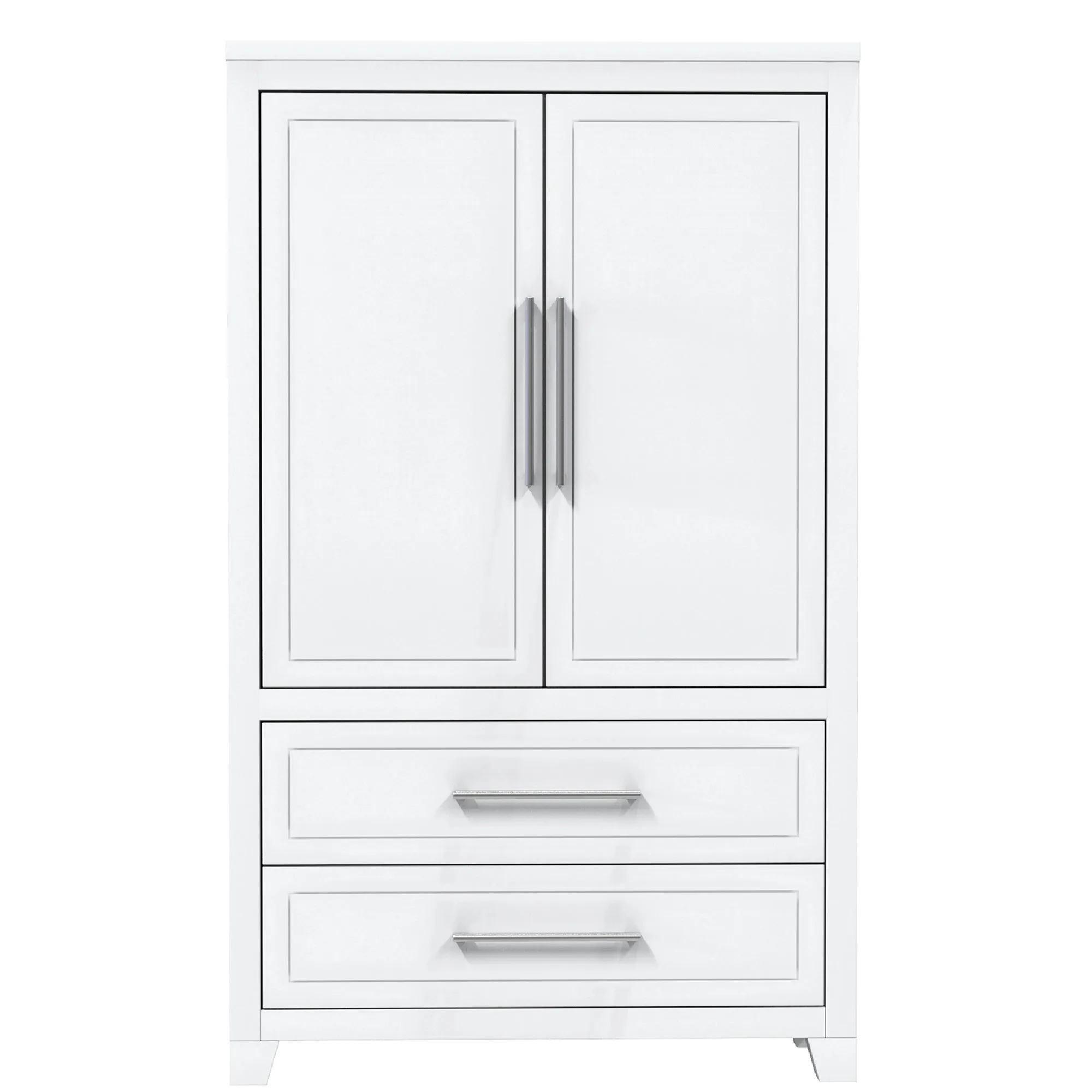 emma armoire storage organizer - shelves with 2 drawers home decor, white