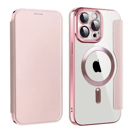 Etui Flip Wallet Magsafe iPhone 15 Pro Max - Różowy