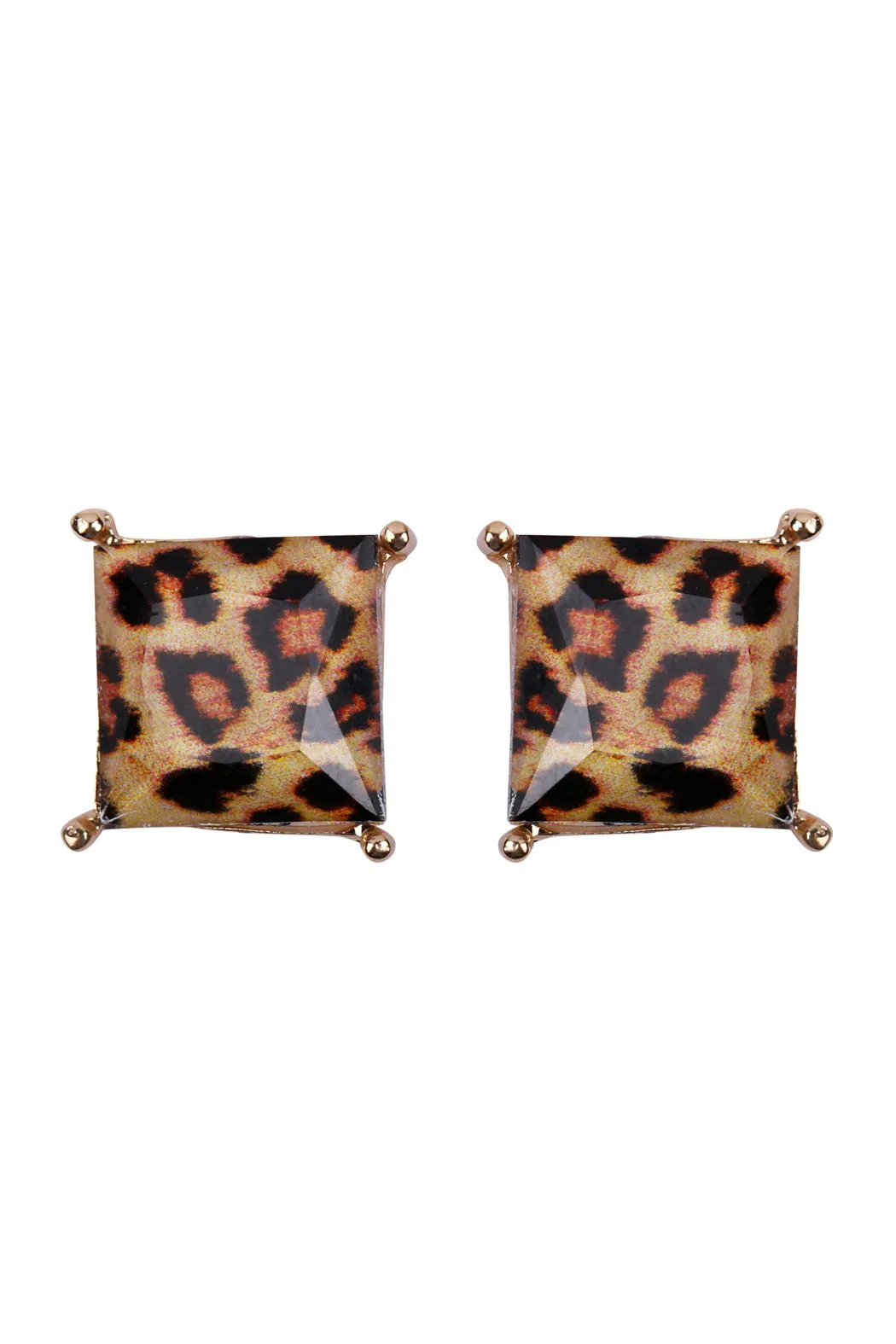 FACETED SQUARE ACRYLIC POST EARRINGS