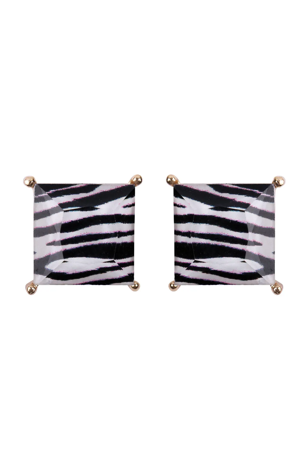FACETED SQUARE ACRYLIC POST EARRINGS