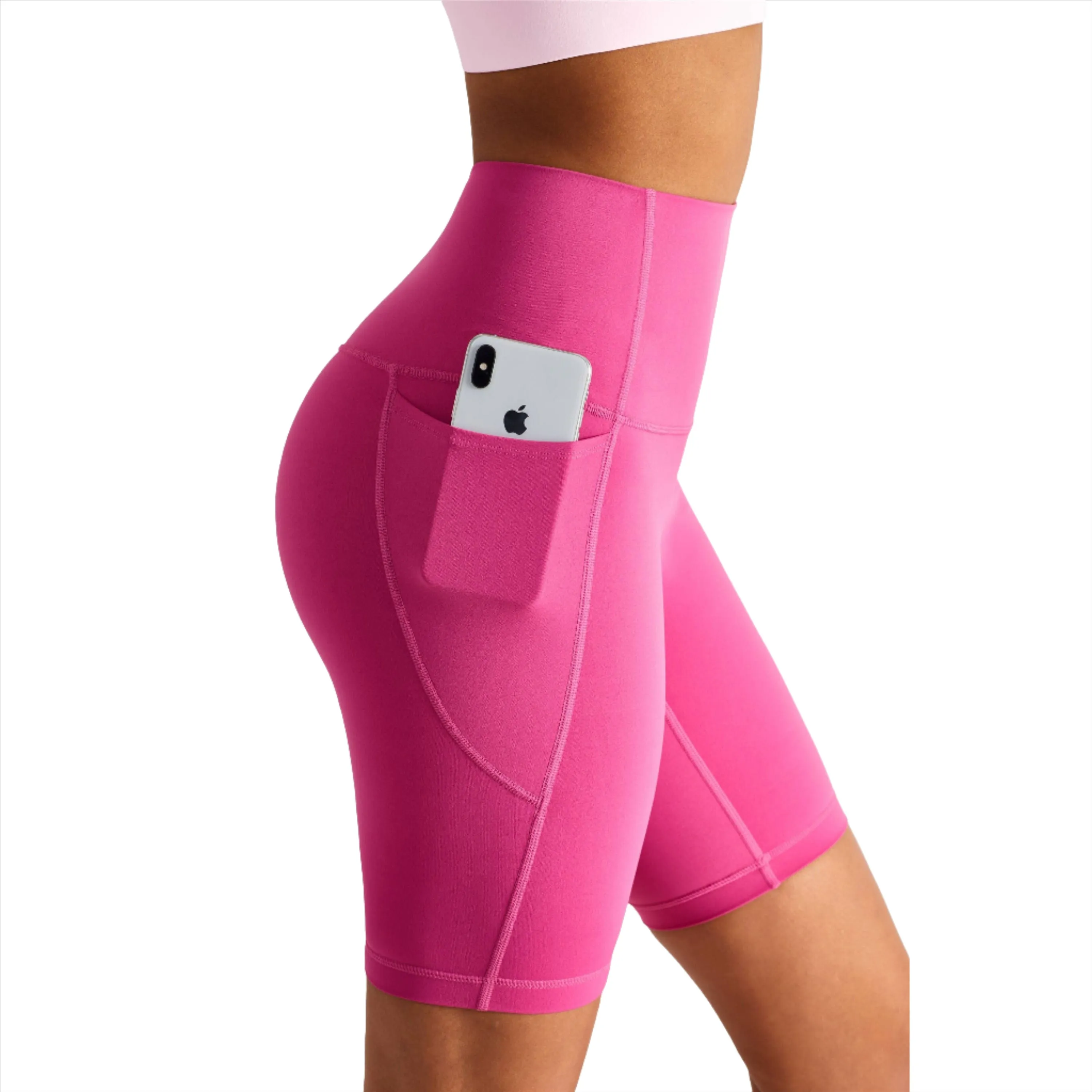 Faye Seamless High-Waist Biker Shorts with Side Pocket