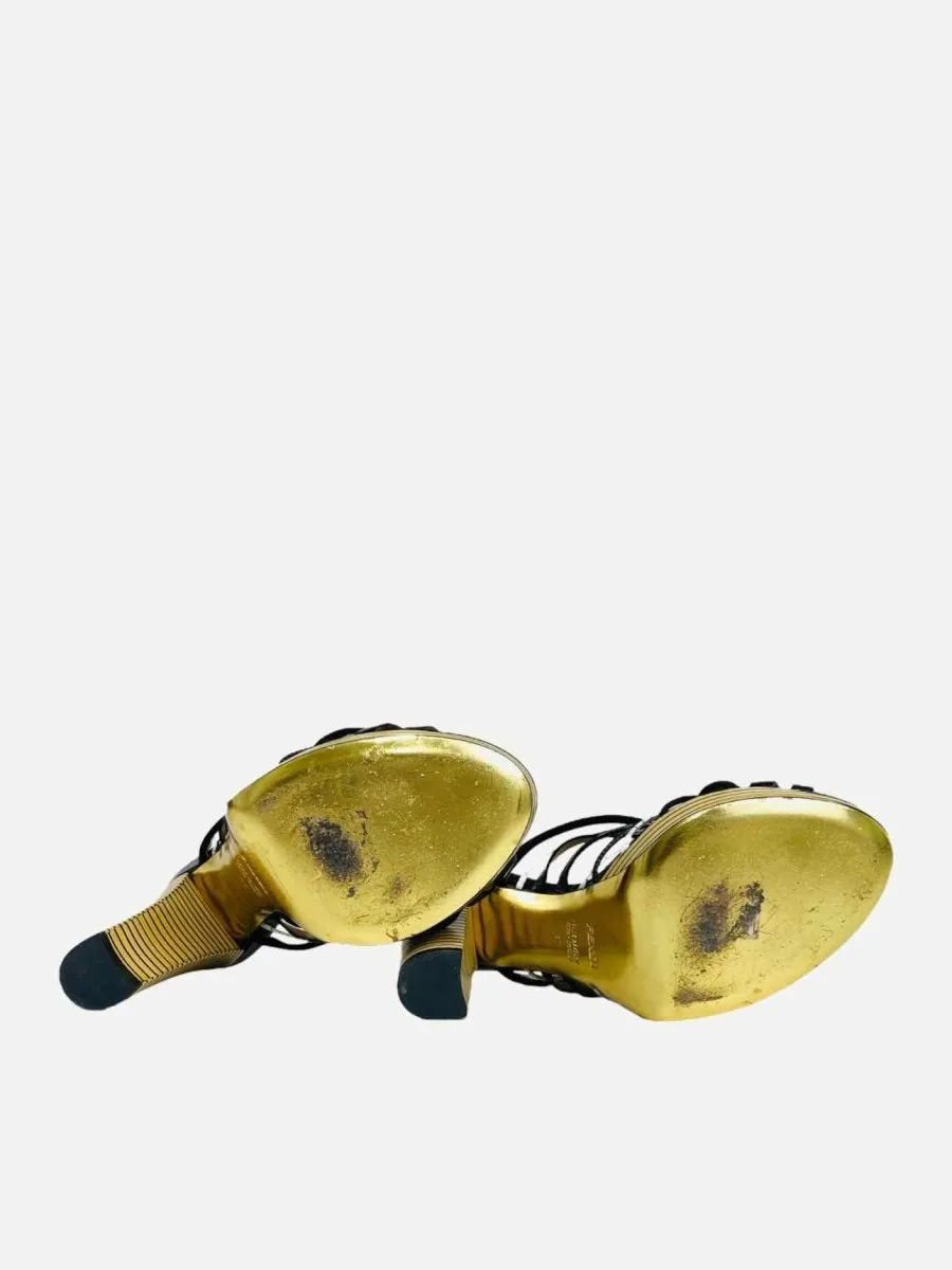 FENDI Strappy Black Mules 37