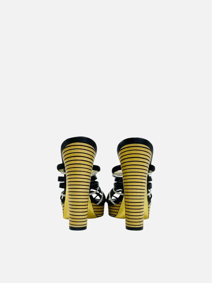 FENDI Strappy Black Mules 37