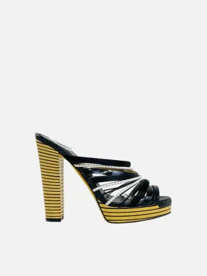 FENDI Strappy Black Mules 37