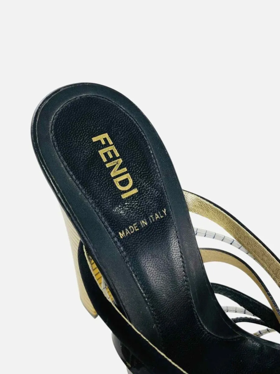 FENDI Strappy Black Mules 37