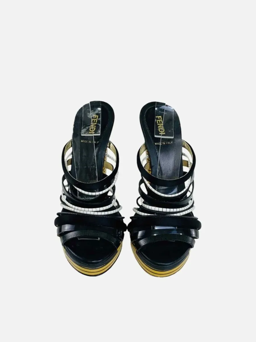 FENDI Strappy Black Mules 37