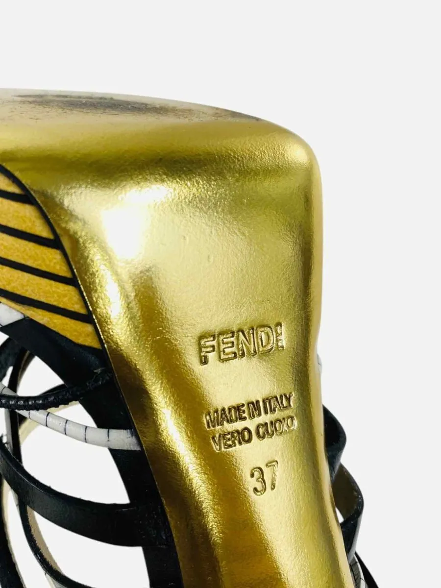 FENDI Strappy Black Mules 37