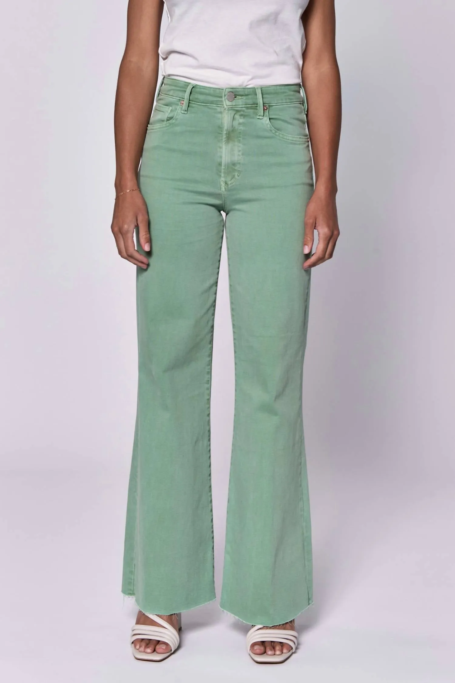 Fiona Wide Leg Jean In Iceberg Green