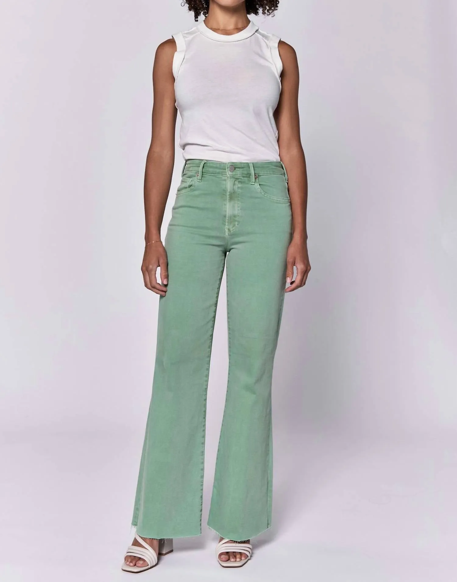 Fiona Wide Leg Jean In Iceberg Green