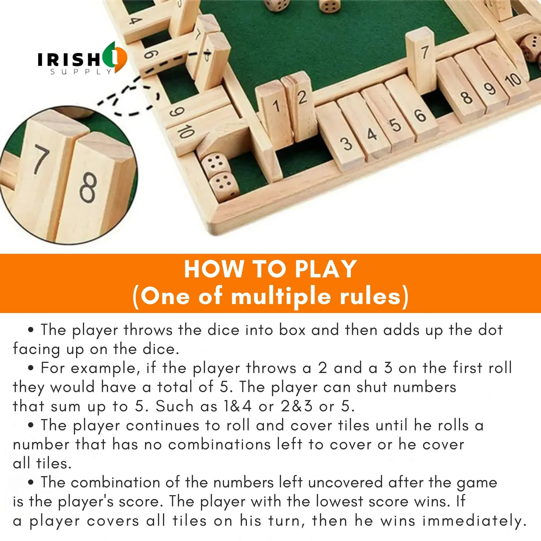 FLIPMASTER 4-Player Shut the Box Game