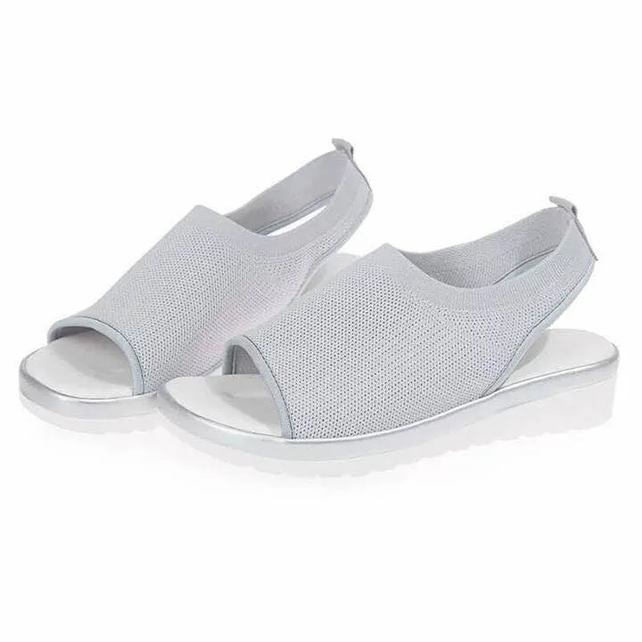 Flying woven flat fish mouth sandals