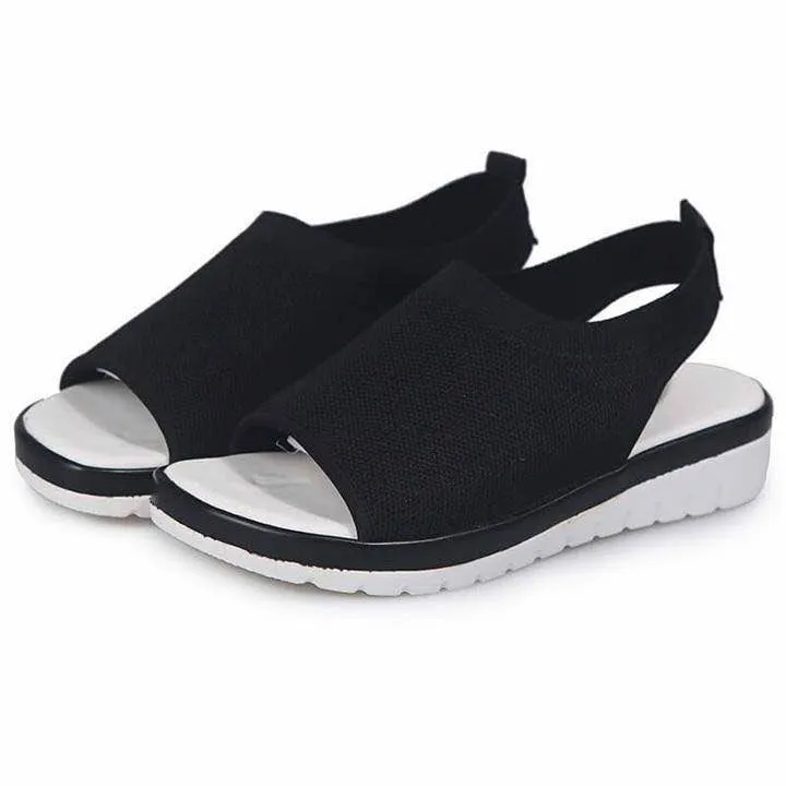 Flying woven flat fish mouth sandals