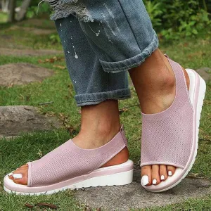 Flying woven flat fish mouth sandals