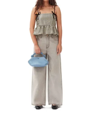 Future Denim Wide Jeans In Gray Quill