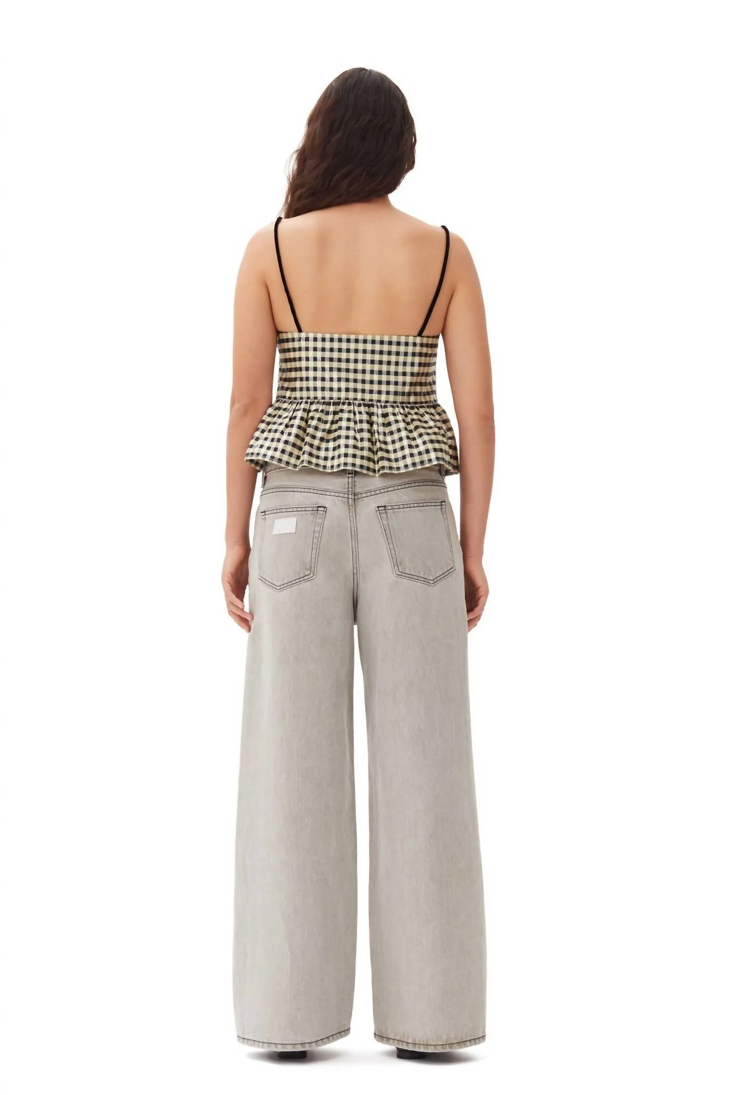 Future Denim Wide Jeans In Gray Quill