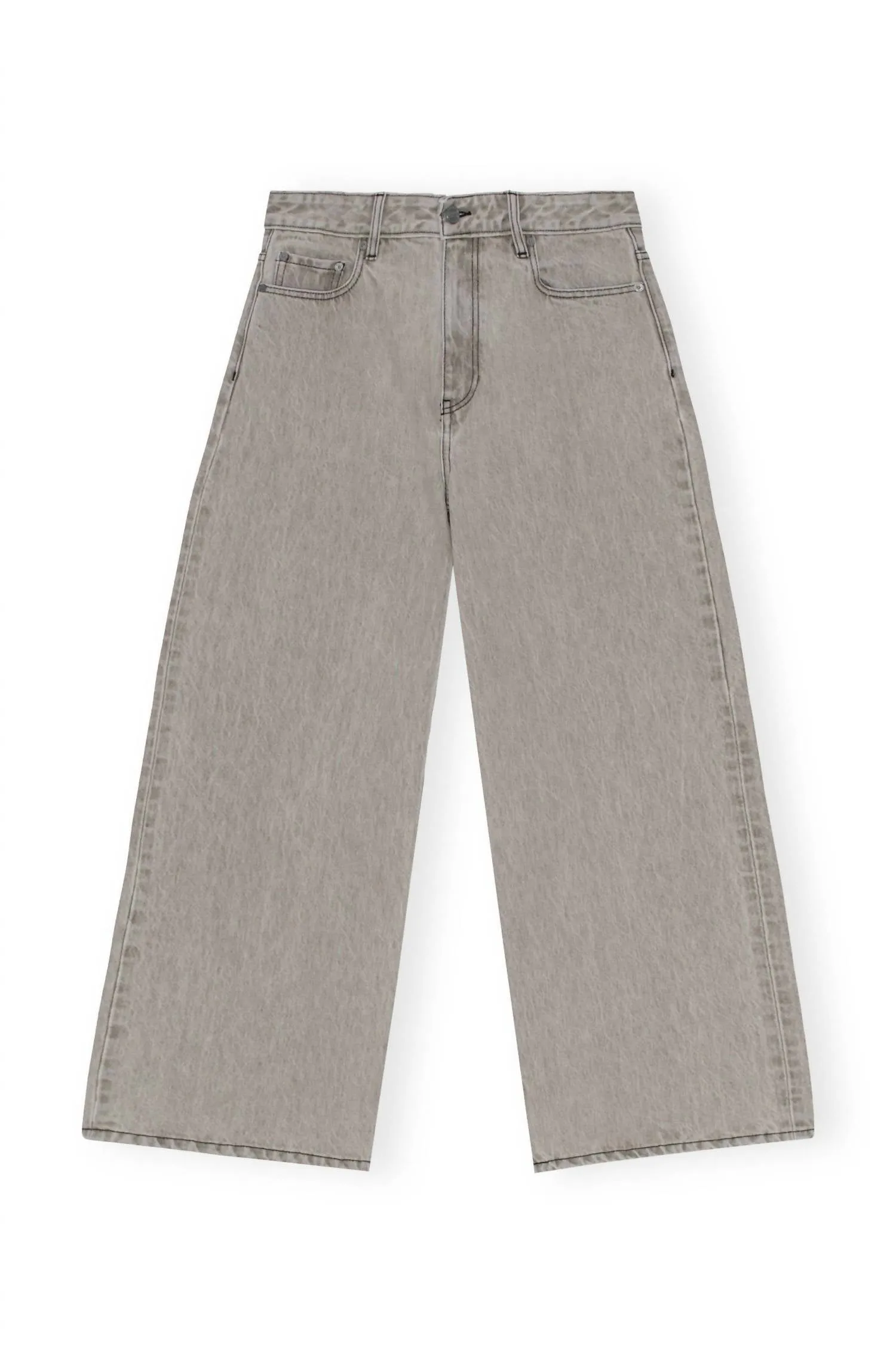 Future Denim Wide Jeans In Gray Quill