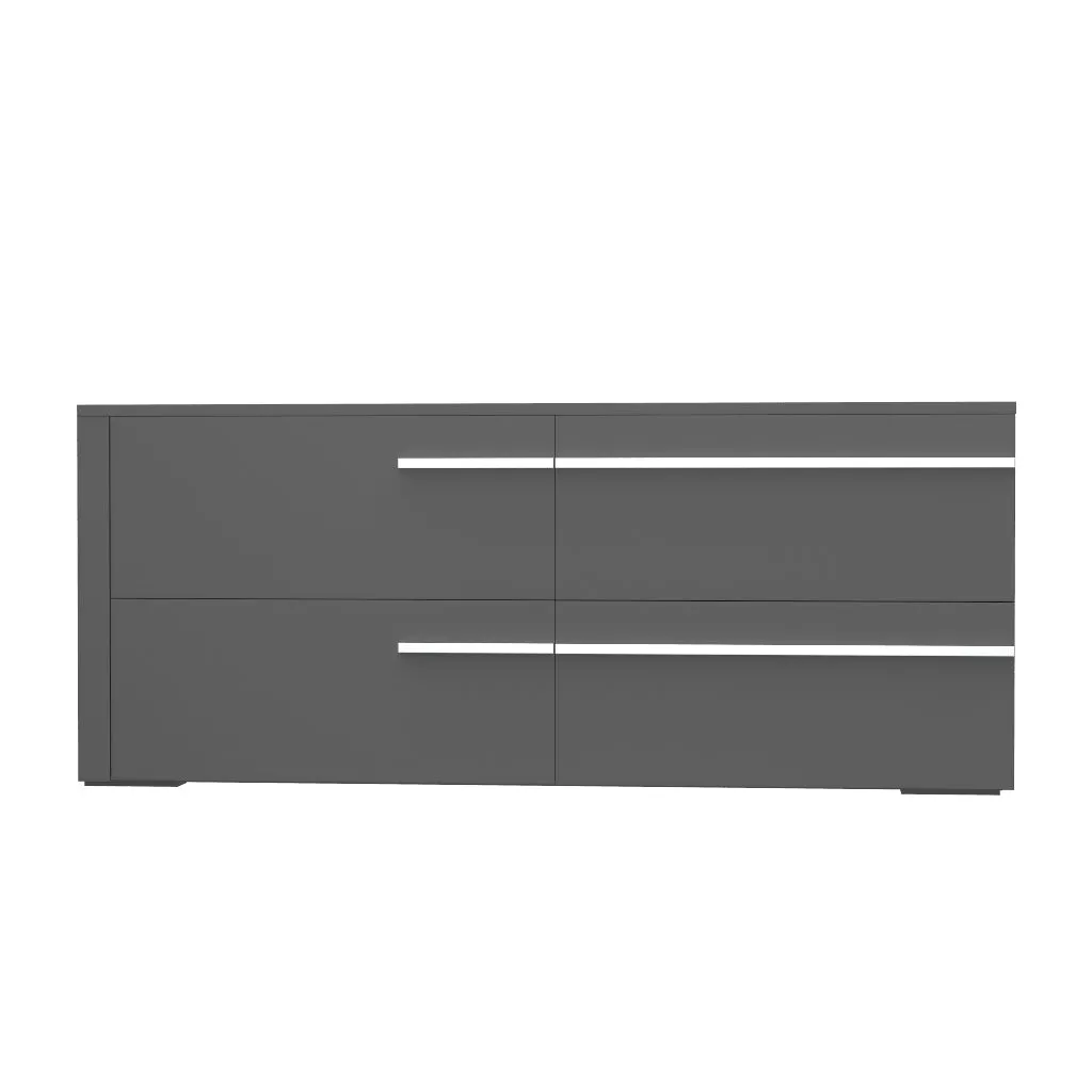 Gabriella 6 drawer double dresser for bedroom, dark grey