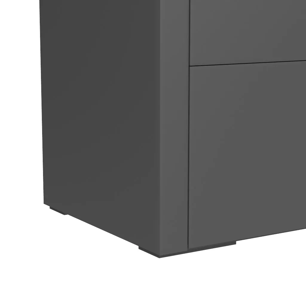 Gabriella 6 drawer double dresser for bedroom, dark grey