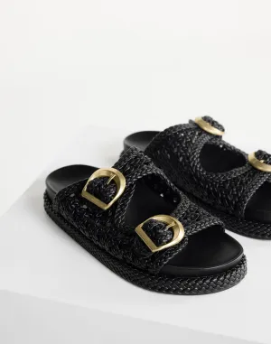 Gisella Slides (Black)  - By Billini