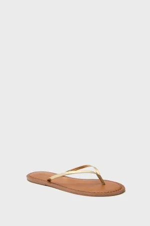 Gold Skinny Strap Flip Flops