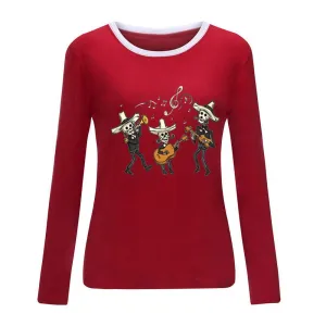 Graphic long Sleeve Shirts Dancing Ghost