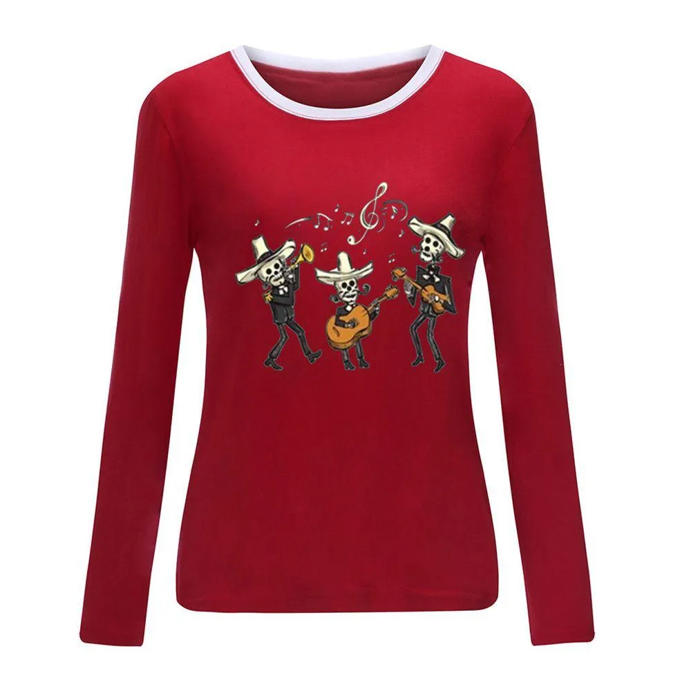 Graphic long Sleeve Shirts Dancing Ghost
