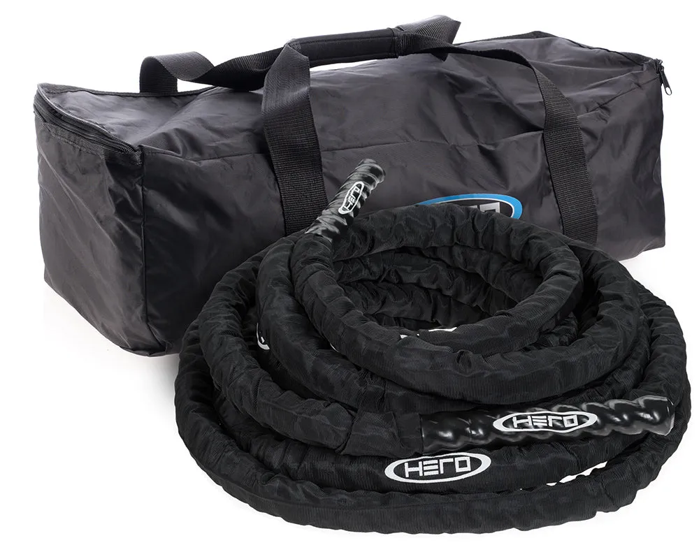 Hampton Herostrength Battle Rope, 2 Handles with Sheath & Carry Bag (1.5 inches x 50 feet), 1 each