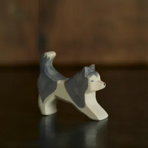 Handcrafted Wooden Sled Dog Running