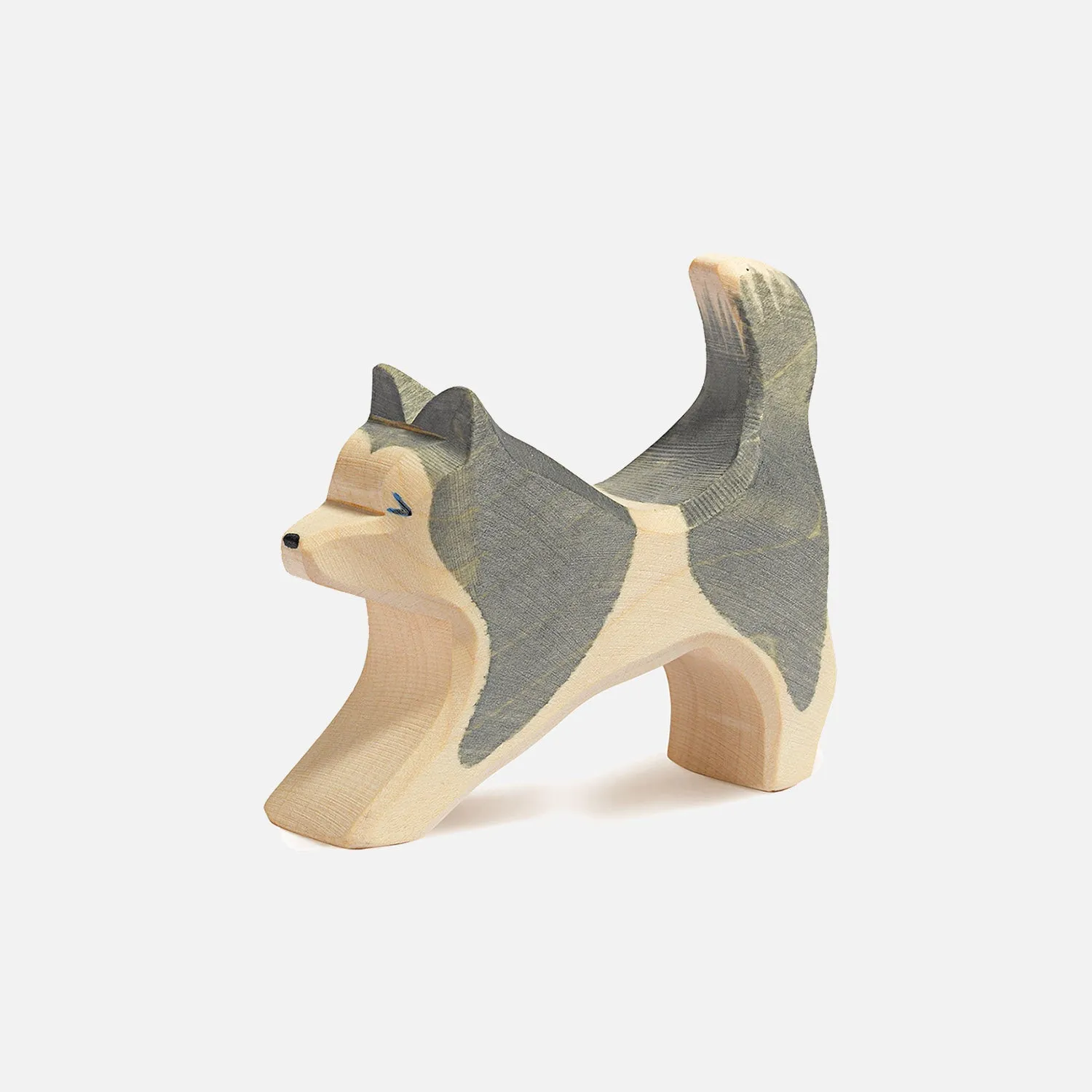 Handcrafted Wooden Sled Dog Running