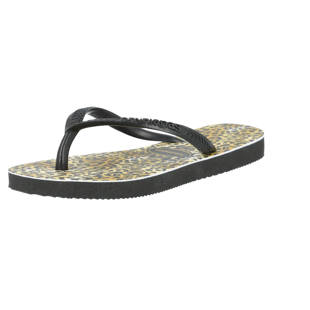 Havaianas Kids Slim Leopard Black Sandals