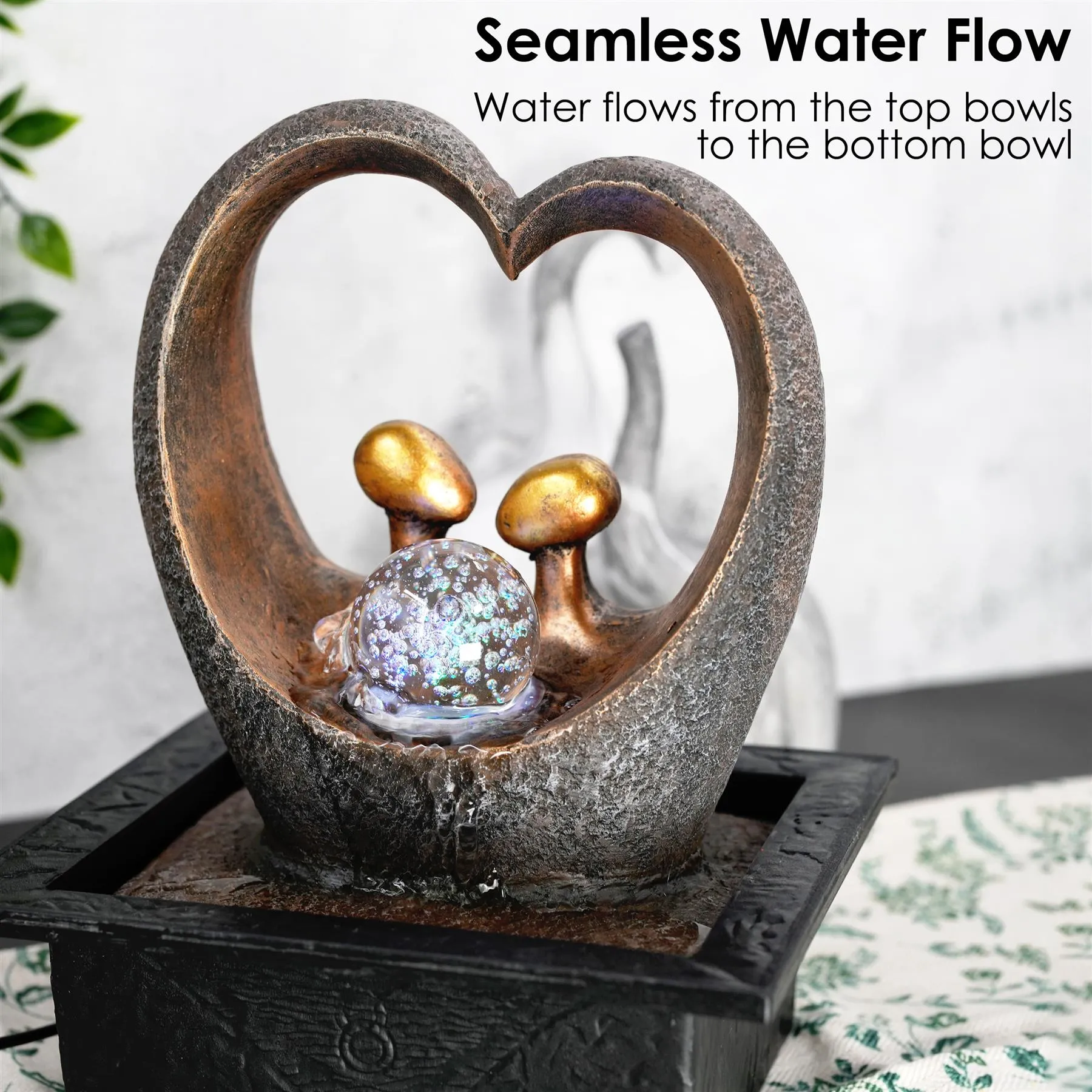 Heart Water Feature Indoor With LED