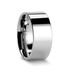 HOMER Men's Pipe Cut Extra Wide Highly Polished Tungsten Carbide Ring- 10mm