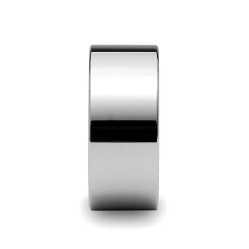 HOMER Men's Pipe Cut Extra Wide Highly Polished Tungsten Carbide Ring- 10mm