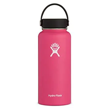 Hydro Flask Water Bottle - Stainless Steel & Vacuum Insulated - Wide Mouth with Leak Proof Flex Cap - 32 oz  Watermelon