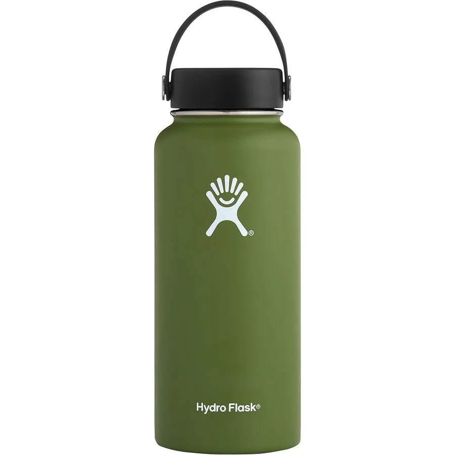 Hydro Flask Water Bottle - Stainless Steel & Vacuum Insulated - Wide Mouth with Leak Proof Flex Cap - 32 oz