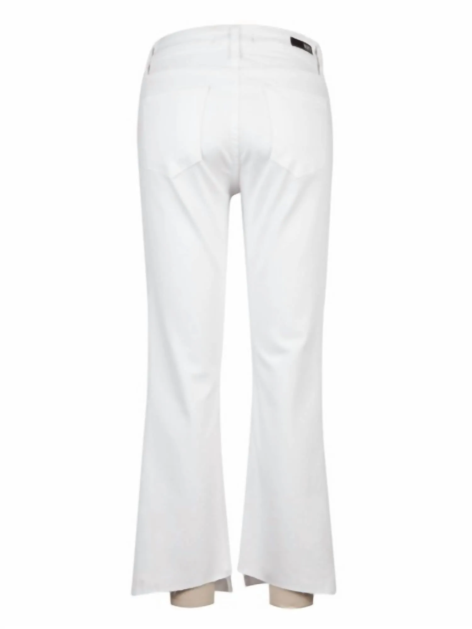 Kelsey High Rise Ankle Flare Step Raw Hem Jeans In Optic White