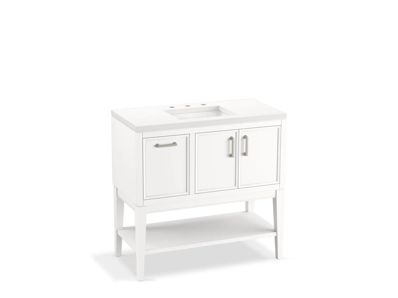 KOHLER K-33579-ASB Winnow 36" bathroom vanity cabinet with sink and quartz top