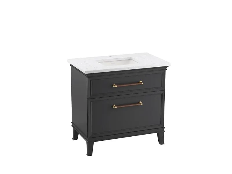 KOHLER K-CM33559-BD1 Harken 36" bathroom vanity cabinet with sink and quartz top