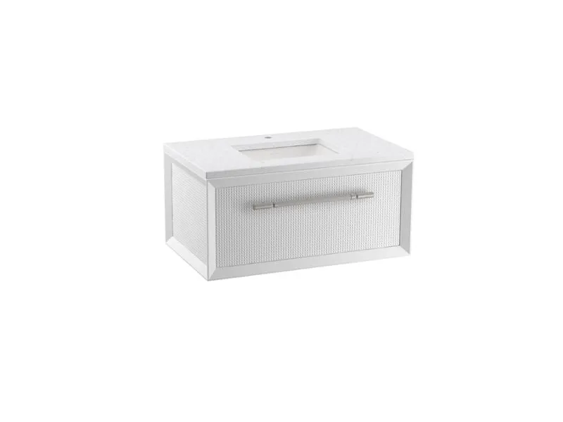 KOHLER K-CM33562-BD1 Enivo 36" wall-hung bathroom vanity cabinet with sink and quartz top