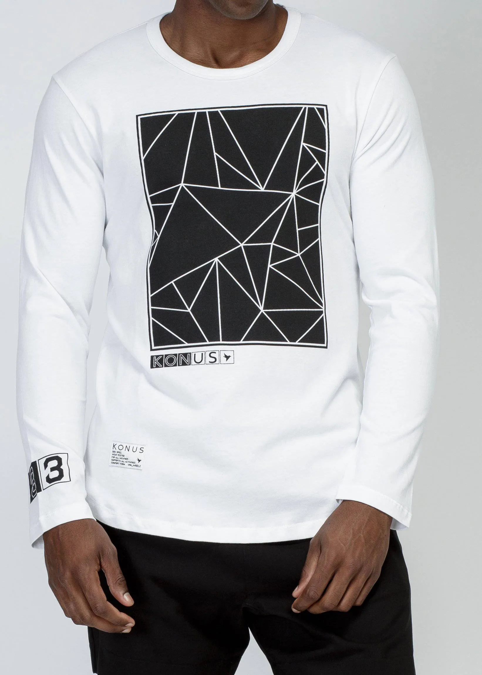 Konus Men's Bird Geo Graphic Tee In White
