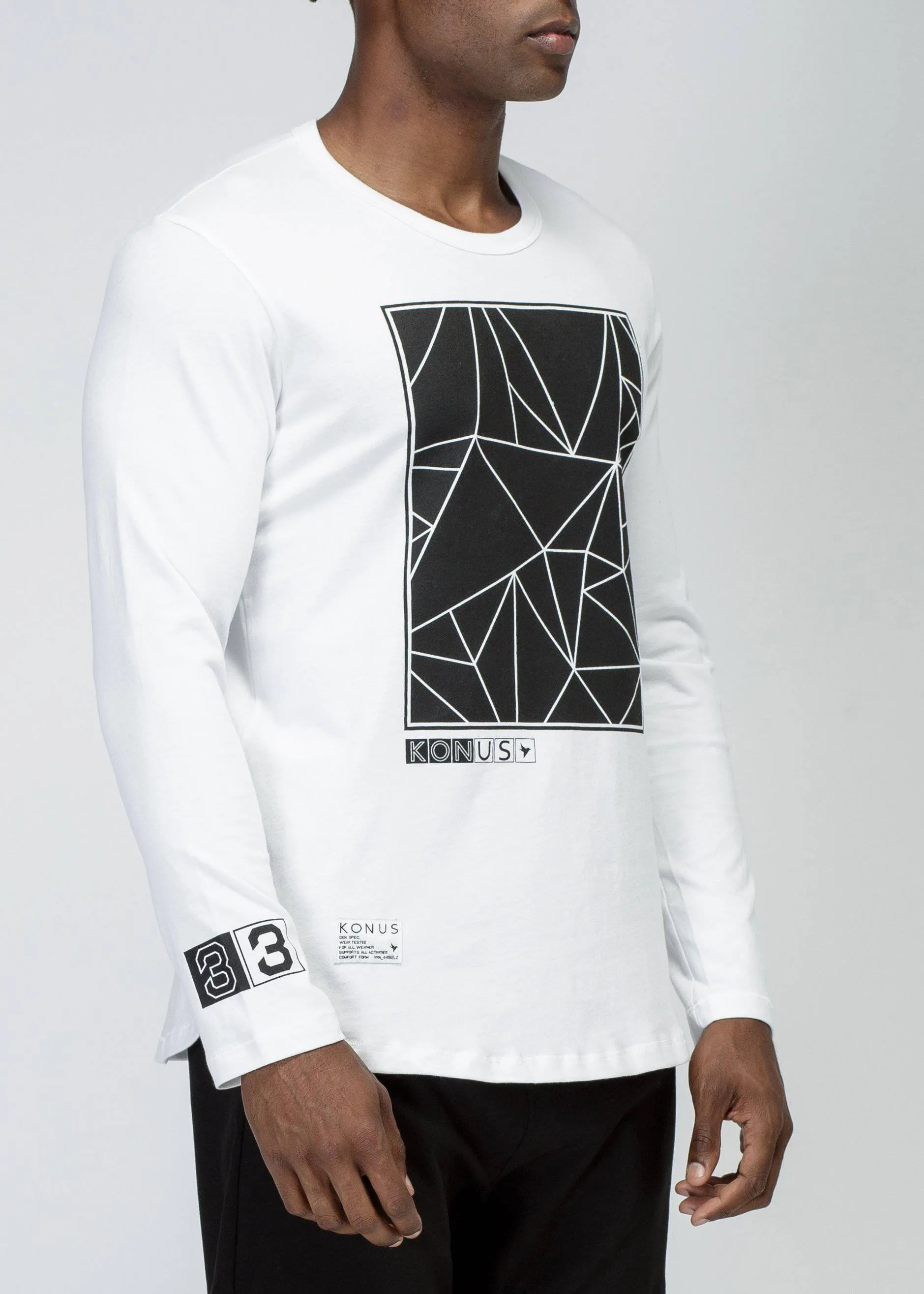 Konus Men's Bird Geo Graphic Tee In White