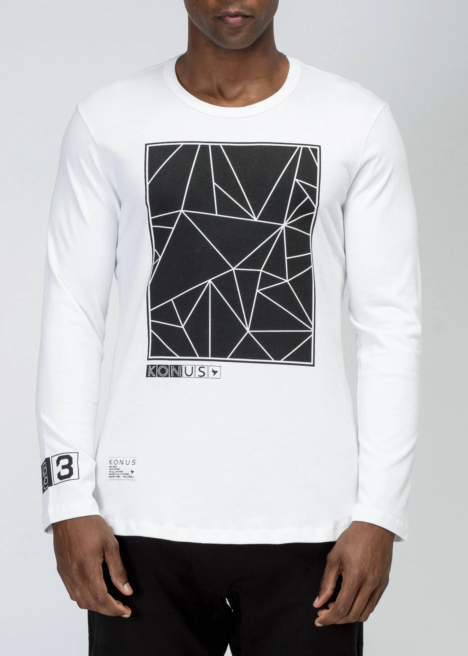 Konus Men's Bird Geo Graphic Tee In White
