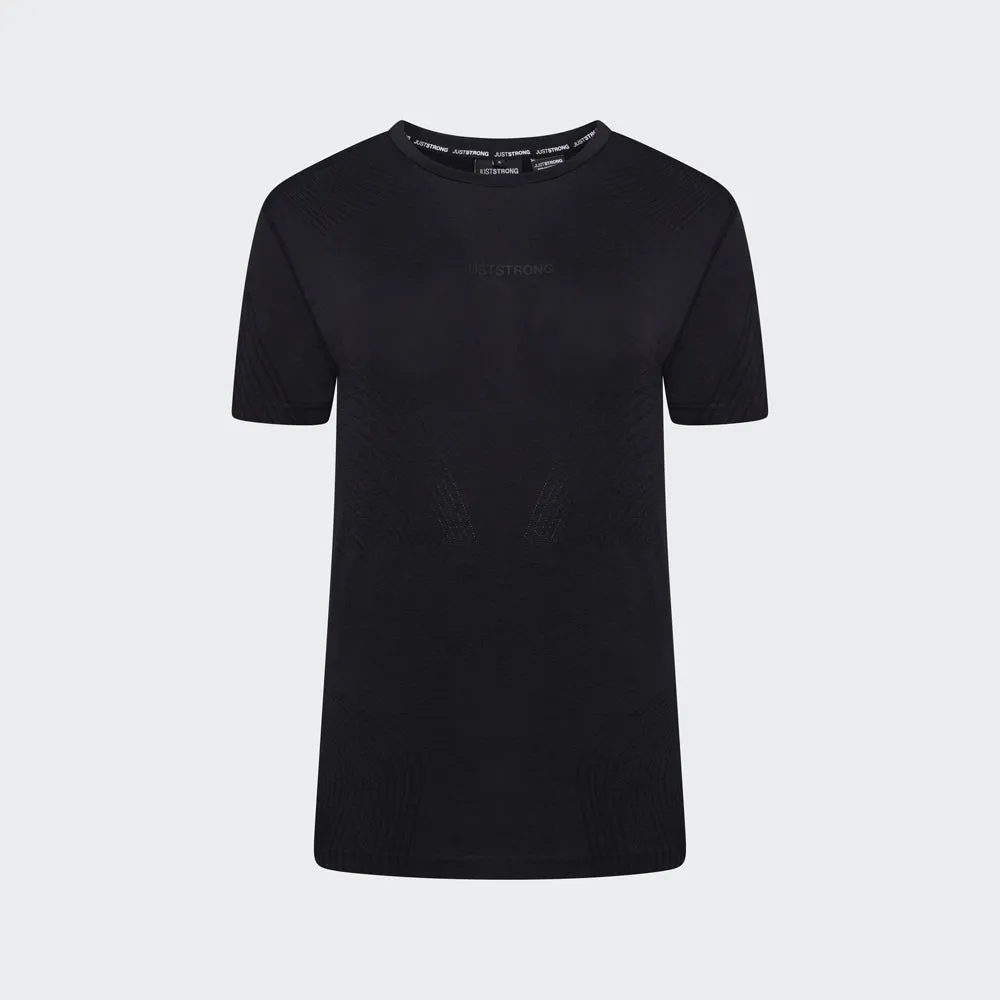 Laser Seamless Workout Tee - Black Onyx
