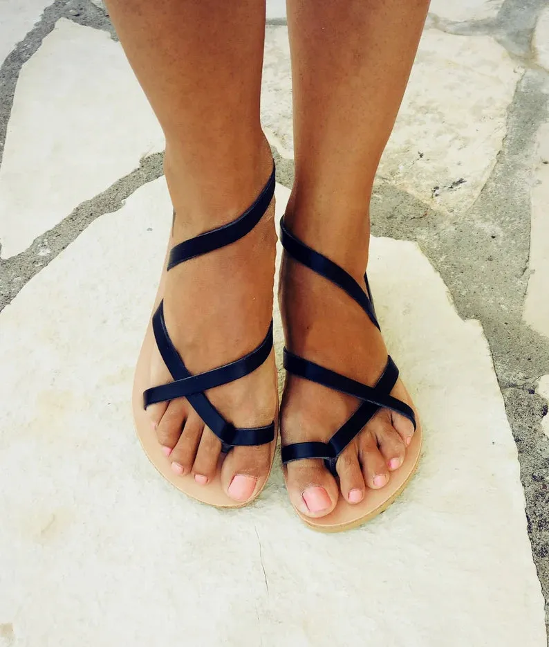Leather sandals for women