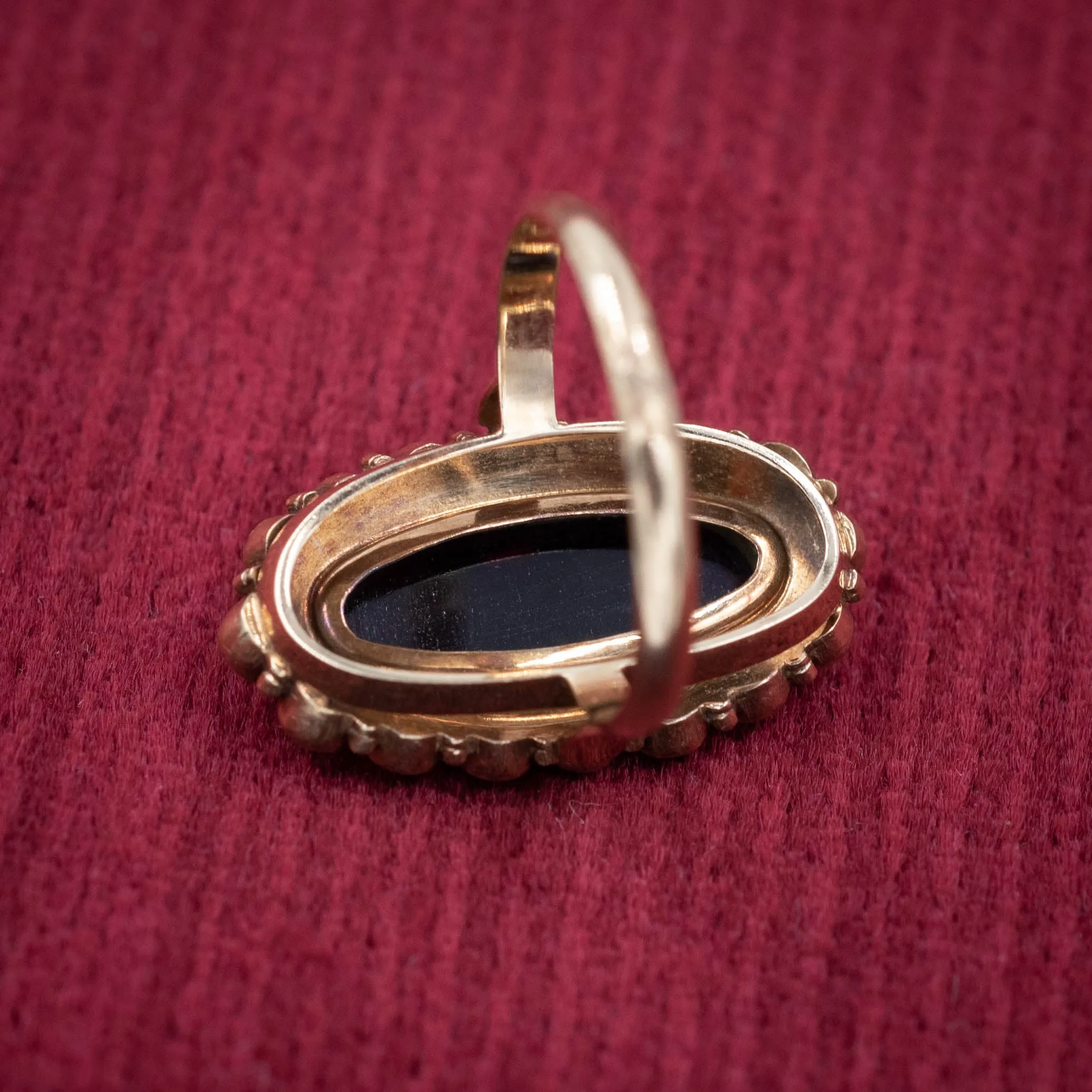 Long Garnet Cocktail Ring c1910